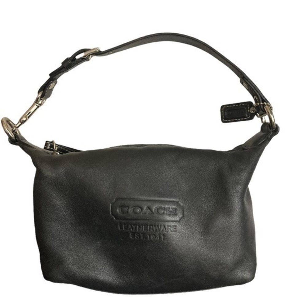 Coach vintage y2k black leather logo mini bag